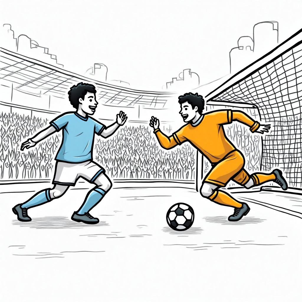 Exciting Soccer Coloring Page for Kids - Manchester City Goalie