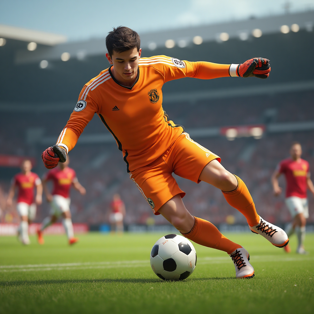 Dramatic Soccer Goalie Dive - AI-Generated Kids Avatar