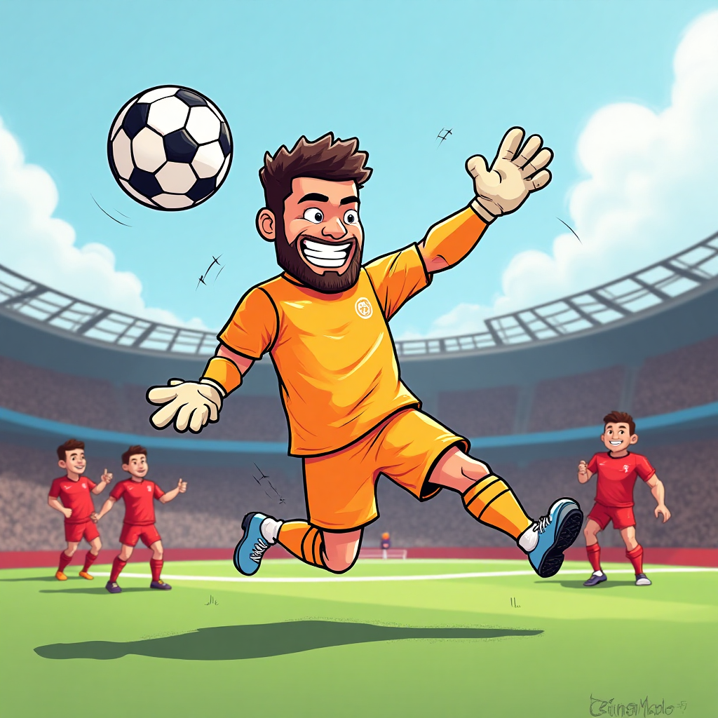 Creative AI Avatar: Manchester City Goalie in Action