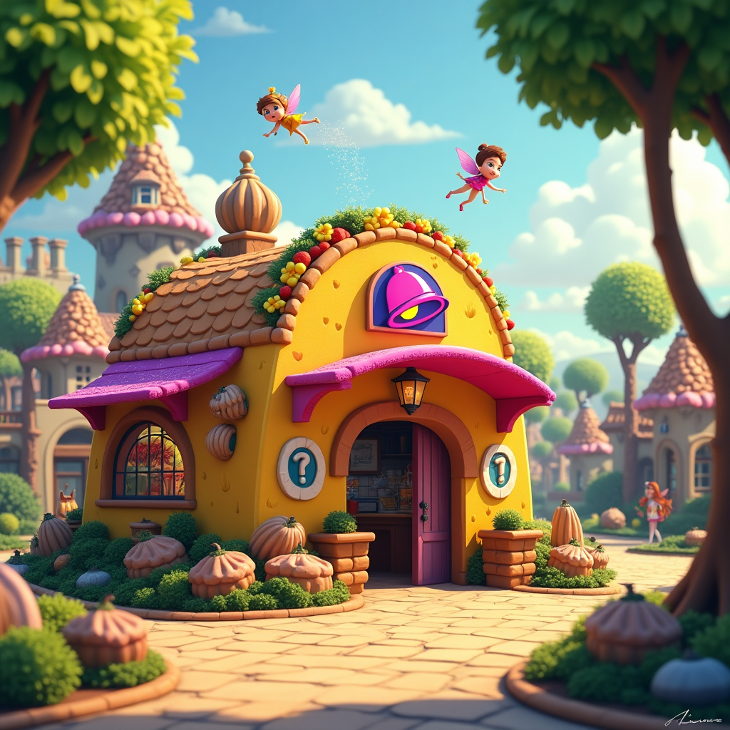Whimsical Taco Bell Adventure: Kids' AI Image Creation