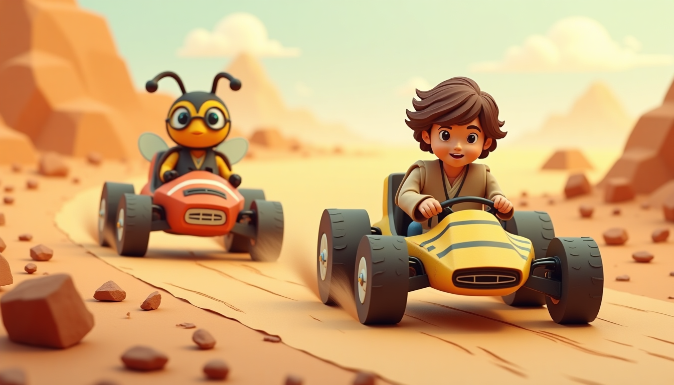 Anakin Skywalker Racing Pod Racer: Creative AI Art for Kids