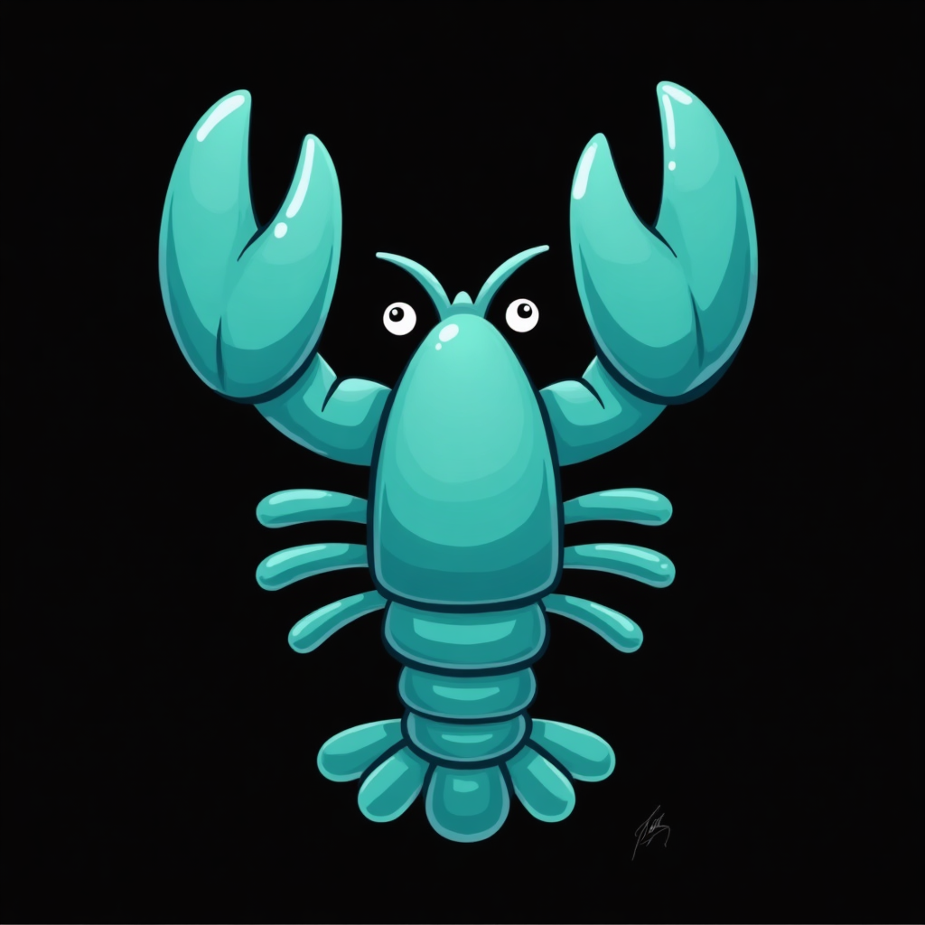 Creative AI-Generated Lobster Icon for Kids' Learning