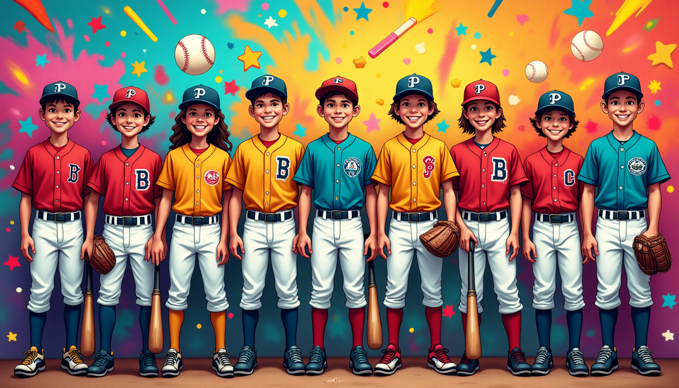 Vibrant Baseball Team Artwork for Kids - Learn & Create