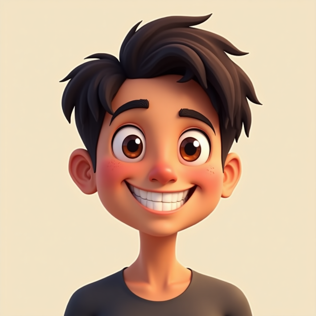 Creative AI Art: Friendly Avatar with a Black Chevrolet Truck