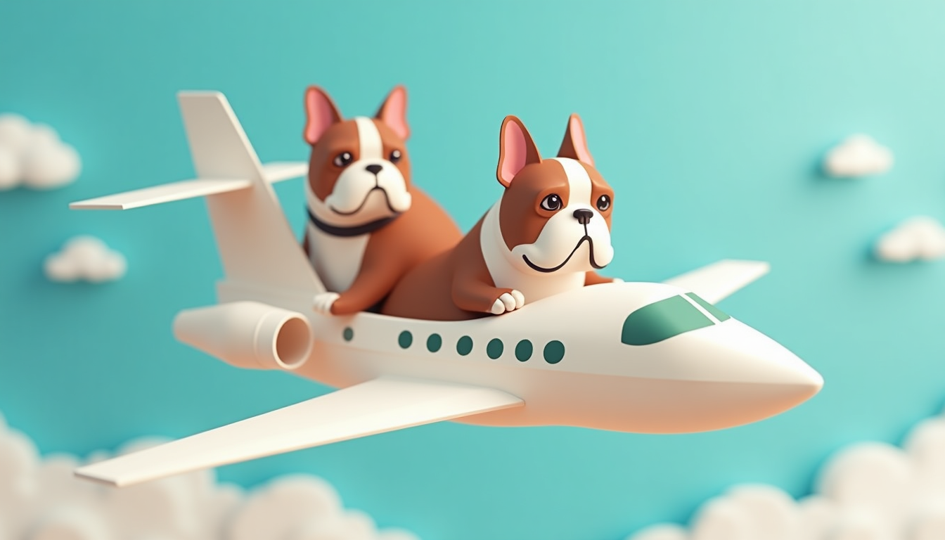 Creative AI Art: Bulldogs Flying in a Private Jet - Train Your Brain