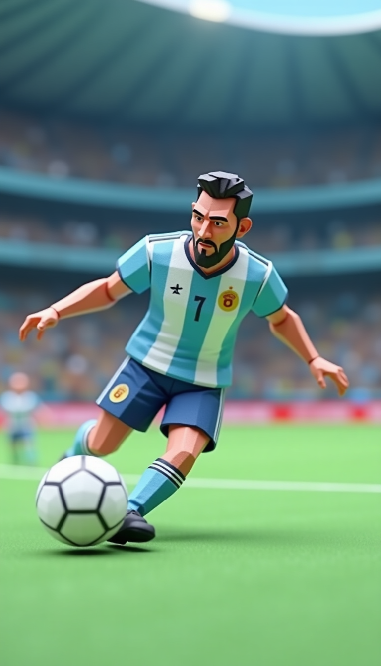 Messi's Papercraft Penalty Kick: AI Art for Kids