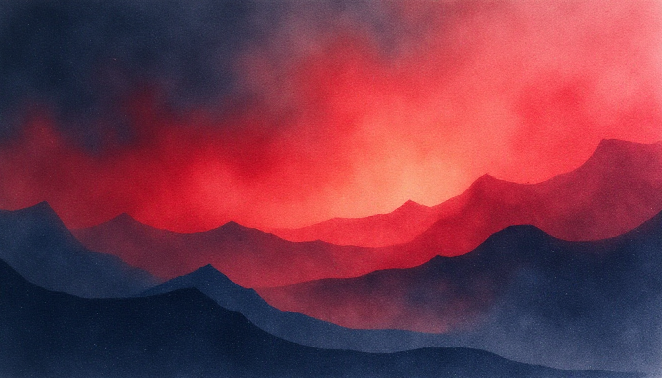 Stunning Black and Red Gradient Watercolor Art for Kids
