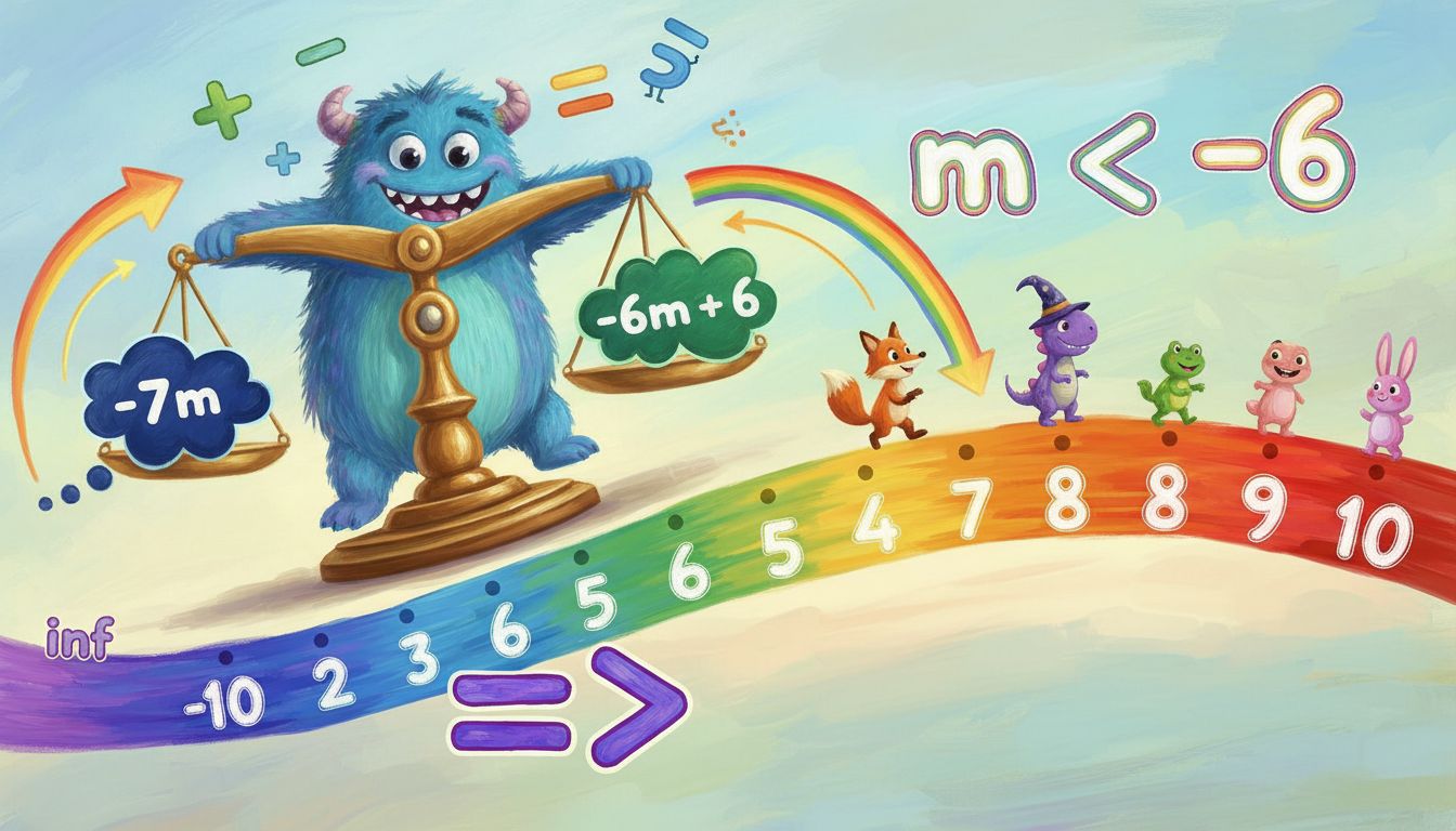 How to Solve the Inequality -7m ≥ -6m - 6 Step-by-Step