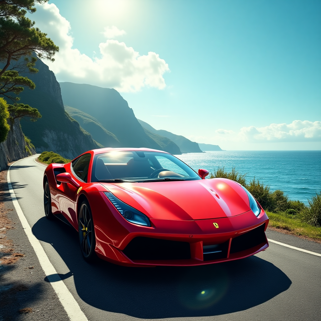 Stunning AI-Generated Ferrari Image for Kids' Creativity