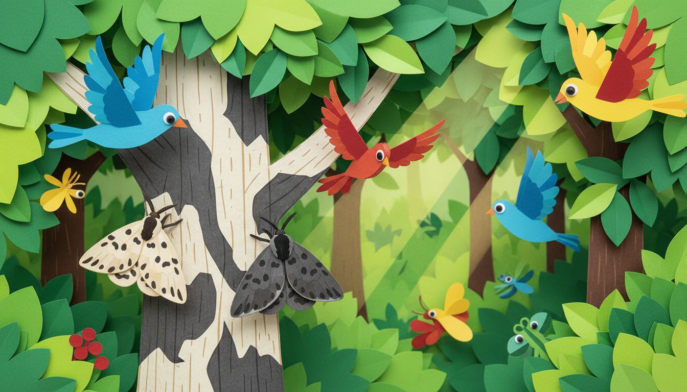 How Does the Color Variation of the Peppered Moth Affect Its Survival?