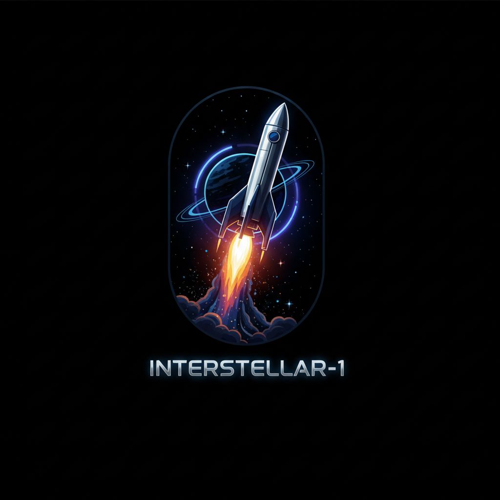 Explore the Interstellar-1 Rocket Logo Created by Kids' Imagination