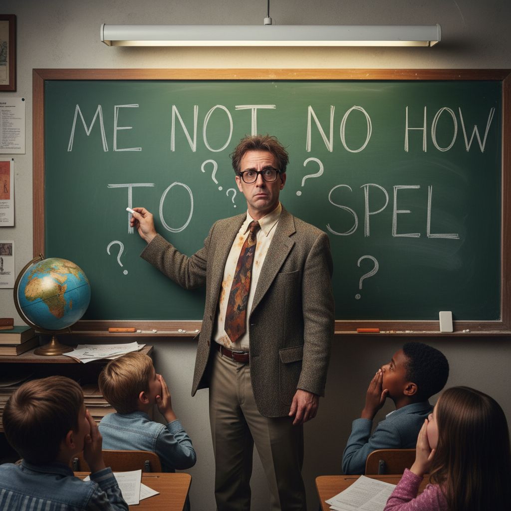 Creative AI Artwork of a Teacher Writing on a Chalkboard