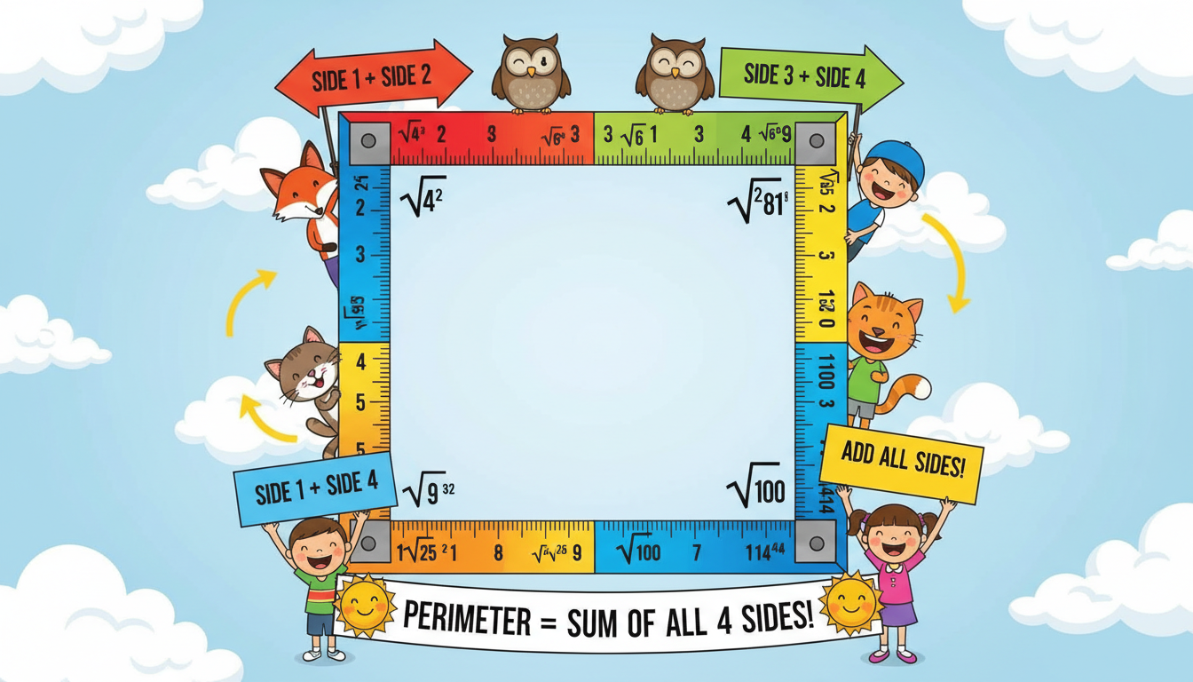 How to Find the Perimeter of a Square with Radical Lengths